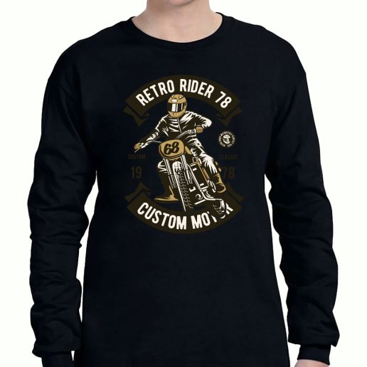 Graphic Long Sleeve T Shirt Retro Rider