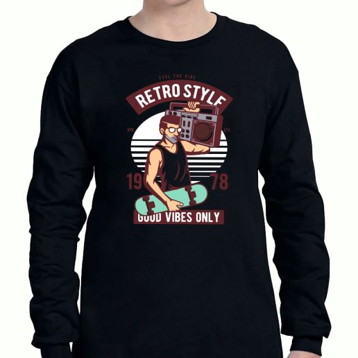 Graphic Long Sleeve T Shirt Retro Style