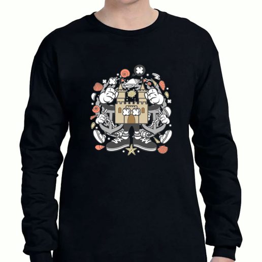 Graphic Long Sleeve T Shirt Sand Castle