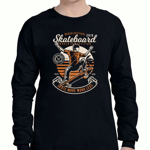 Graphic Long Sleeve T Shirt Skateboard Beach