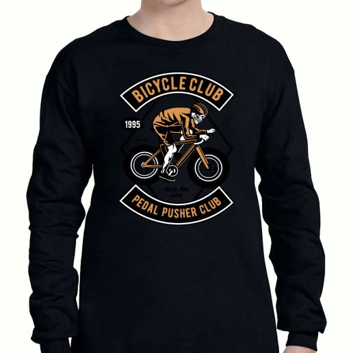 Graphic Long Sleeve T Shirt Skull Bicycle