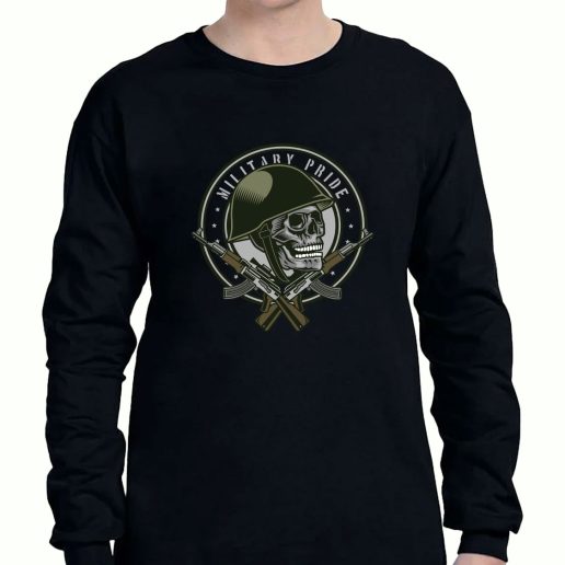Graphic Long Sleeve T Shirt Skull Soldier
