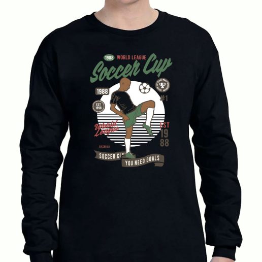 Graphic Long Sleeve T Shirt Soccer Cup