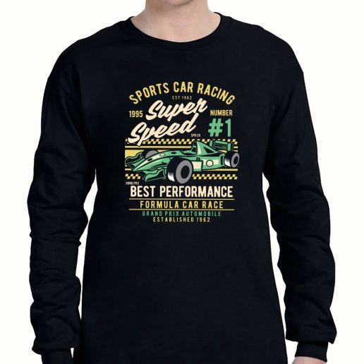 Graphic Long Sleeve T Shirt Sports Car Racing