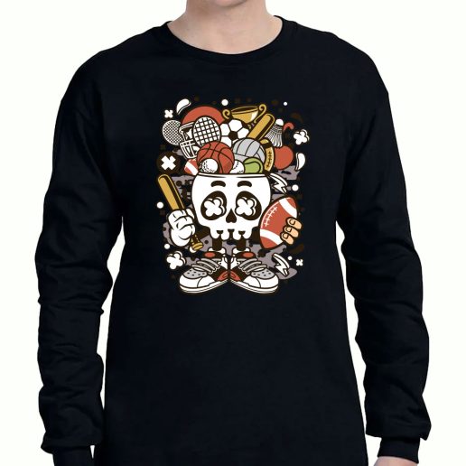 Graphic Long Sleeve T Shirt Sports Skull Head