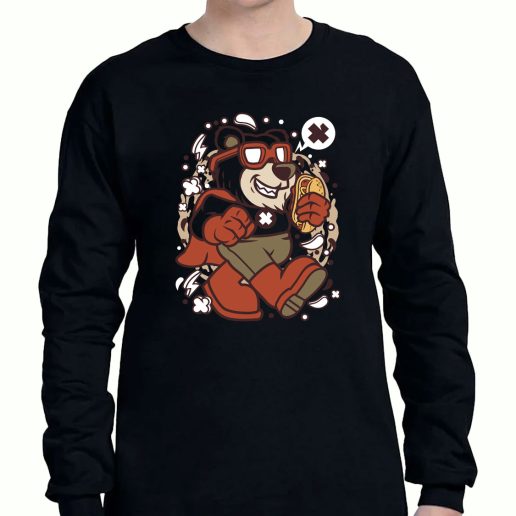 Graphic Long Sleeve T Shirt Super Bear