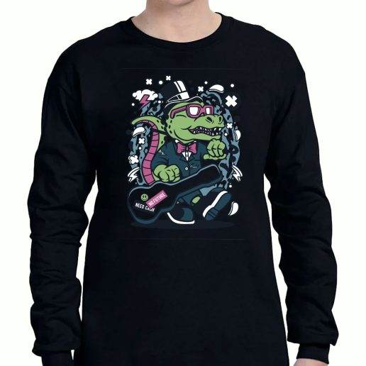 Graphic Long Sleeve T Shirt Trex Guitar