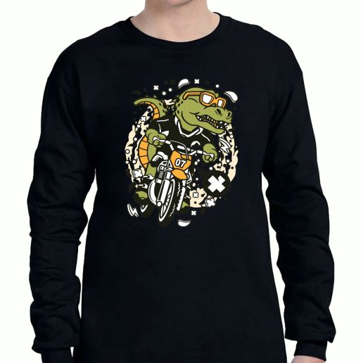 Graphic Long Sleeve T Shirt Trex Motocross Rider