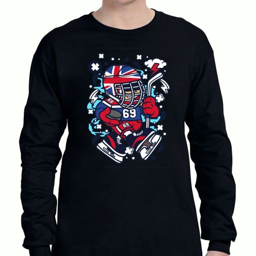 Graphic Long Sleeve T Shirt United Kingdom Hockey Kid