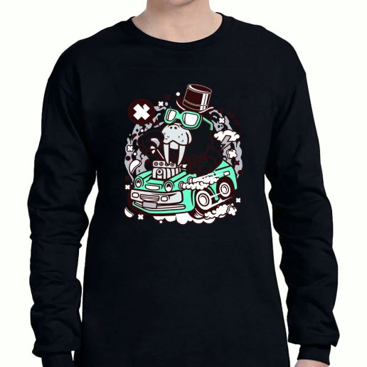 Graphic Long Sleeve T Shirt Walrus Hotrod