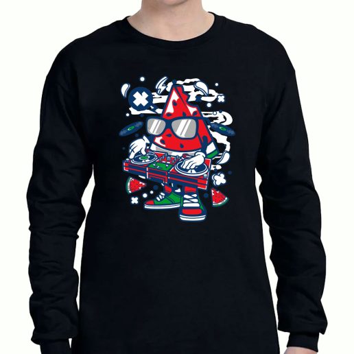 Graphic Long Sleeve T Shirt Watermelon Dj