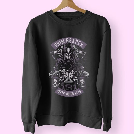 Grim Reaper Motorcycle Funny Graphic Sweatshirt