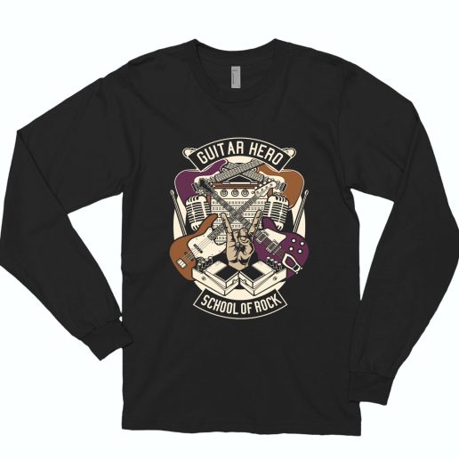 Guitar Hero Funny Long Sleeve T shirt