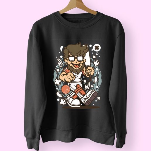 Hipster Cricket Funny Graphic Sweatshirt