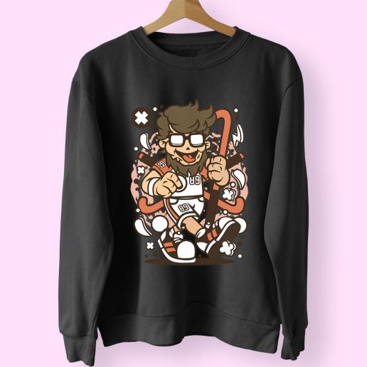 Hipster Field Hockey Funny Graphic Sweatshirt