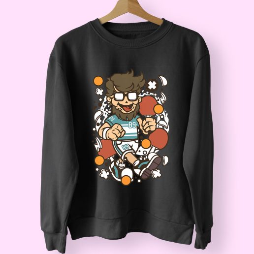 Hipster Ping Pong Funny Graphic Sweatshirt