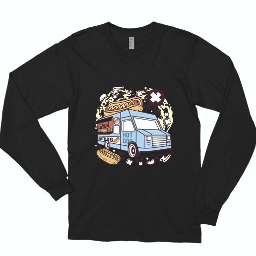 Hotdog Van Funny Long Sleeve T shirt