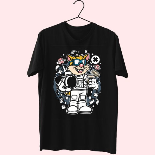 Leopard Astronaut Funny Graphic T Shirt