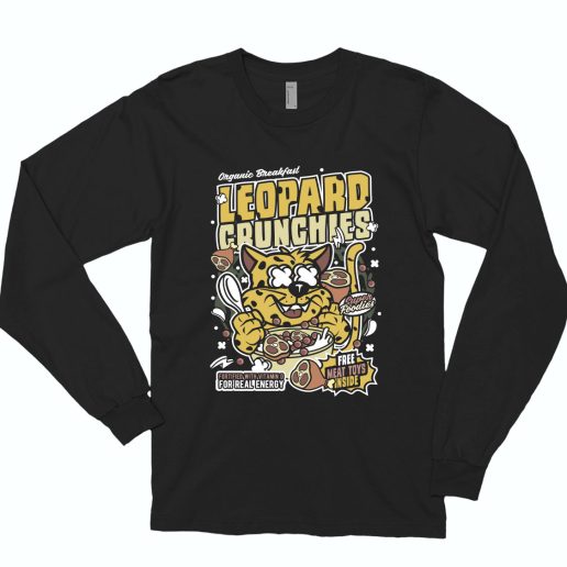 Leopard Crunchies Funny Long Sleeve T shirt