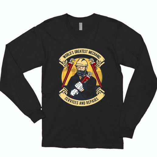 Mechanic Man Funny Long Sleeve T shirt