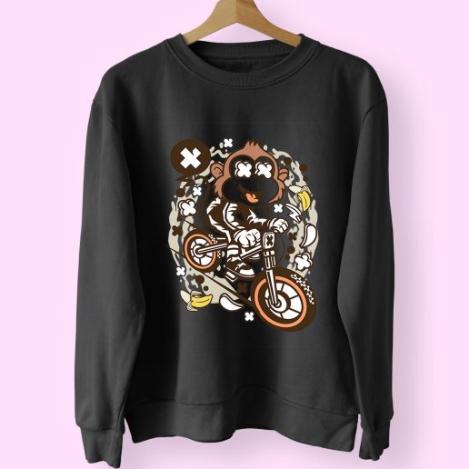 Monkey Downhill Funny Graphic Sweatshirt