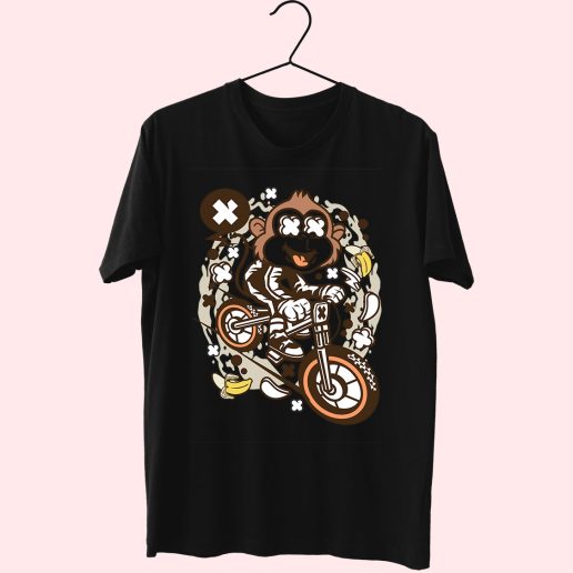 Monkey Downhill Funny Graphic T Shirt