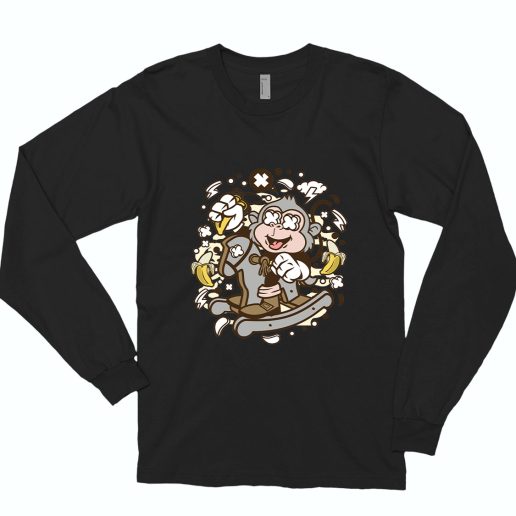 Monkey Rocking Horse Funny Long Sleeve T shirt