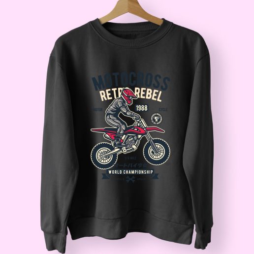 Motocross Retro Rebel Funny Graphic Sweatshirt