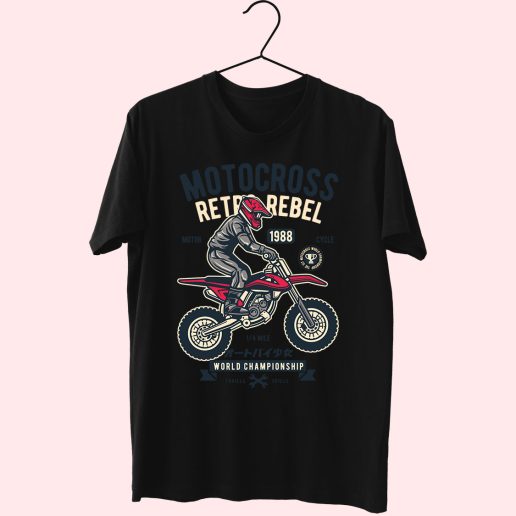 Motocross Retro Rebel Funny Graphic T Shirt