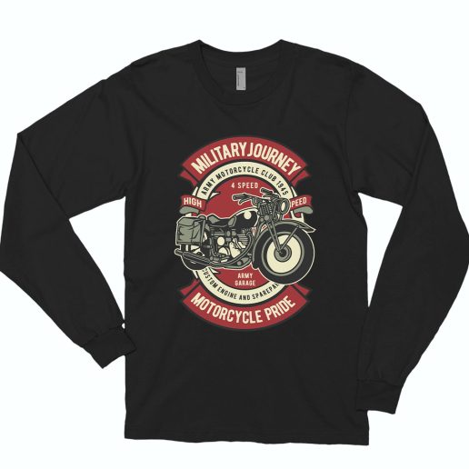 Motorcycle Military Funny Long Sleeve T shirt