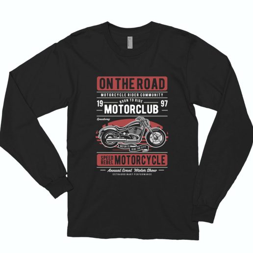 Motorcycle On The Road Funny Long Sleeve T shirt