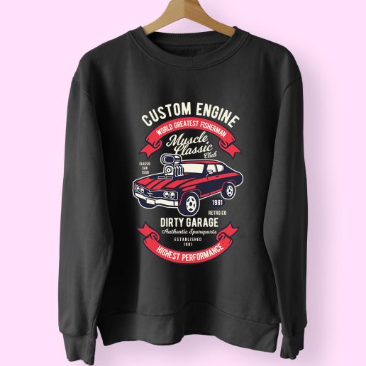 Muscle Classic Car Club Funny Graphic Sweatshirt