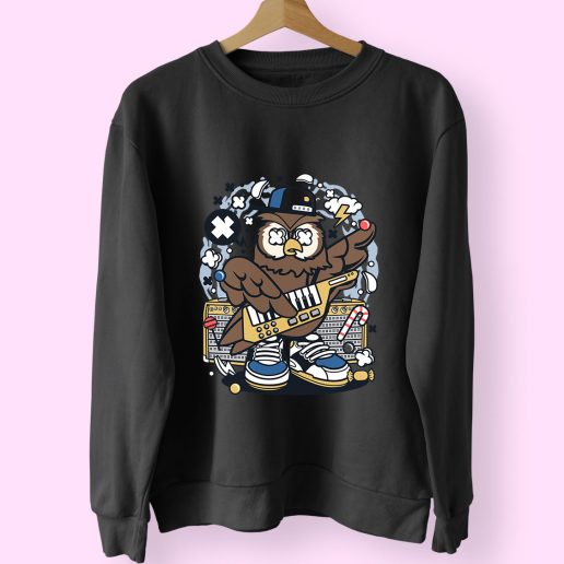 Owl Pop Star Funny Graphic Sweatshirt