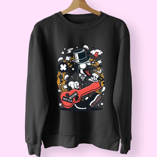 Penguin Guitar Funny Graphic Sweatshirt