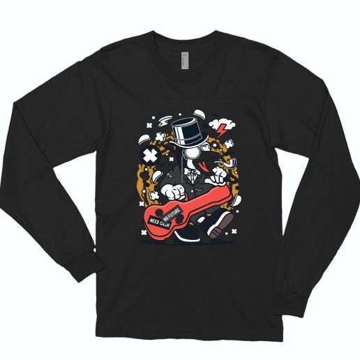 Penguin Guitar Funny Long Sleeve T shirt