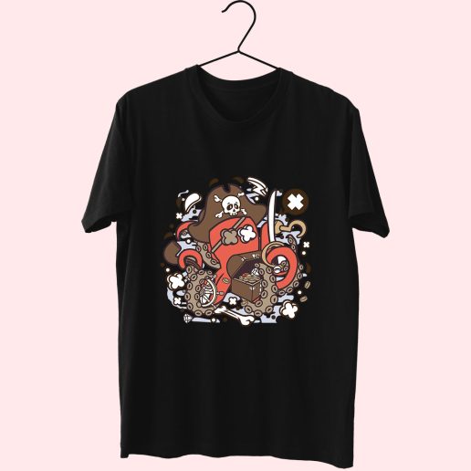 Pirate Octopus Funny Graphic T Shirt