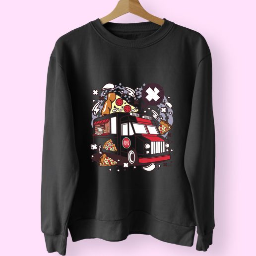 Pizza Van Funny Graphic Sweatshirt