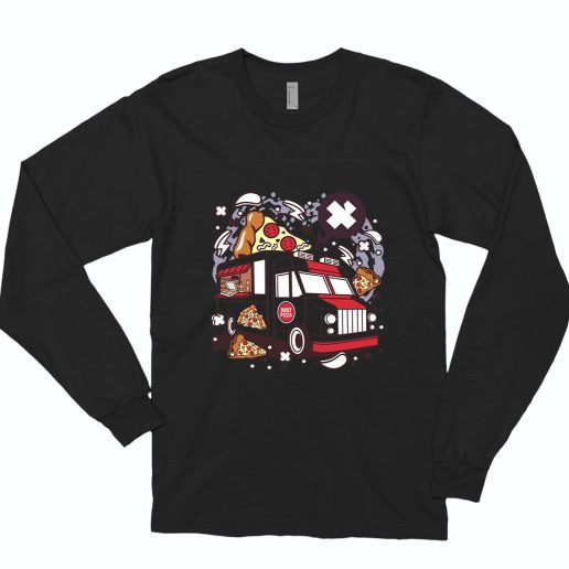 Pizza Van Funny Long Sleeve T shirt