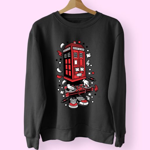 Police Box Dj Funny Graphic Sweatshirt