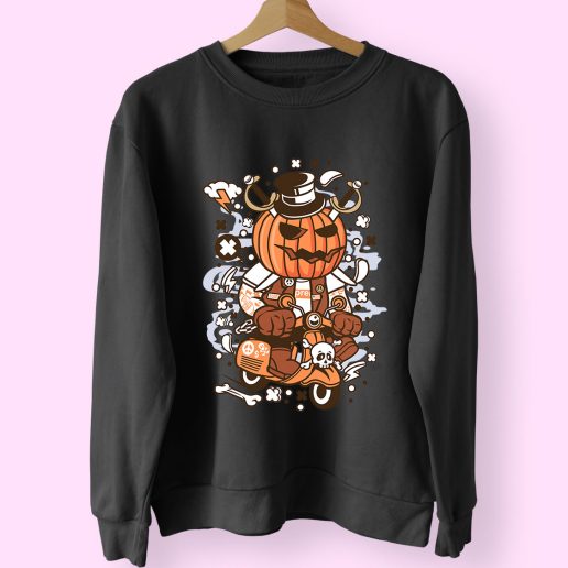 Pumpkin Scooter Funny Graphic Sweatshirt