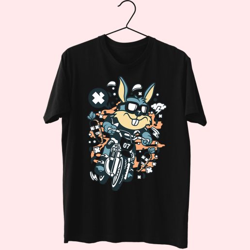 Rabbit Motocross Rider Funny Graphic T Shirt