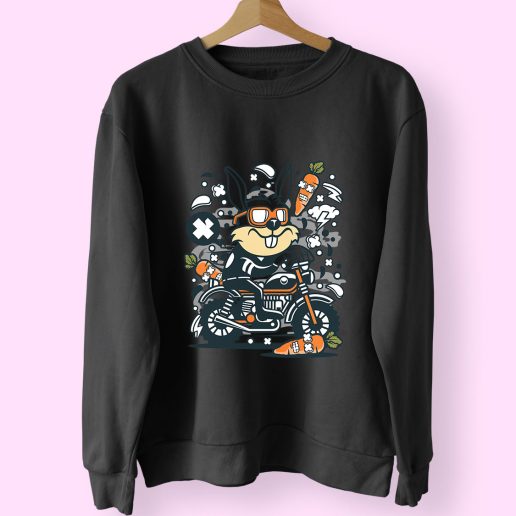 Rabbit Motocrosser Funny Graphic Sweatshirt