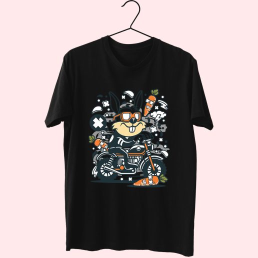 Rabbit Motocrosser Funny Graphic T Shirt