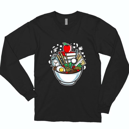 Ramen School Funny Long Sleeve T shirt