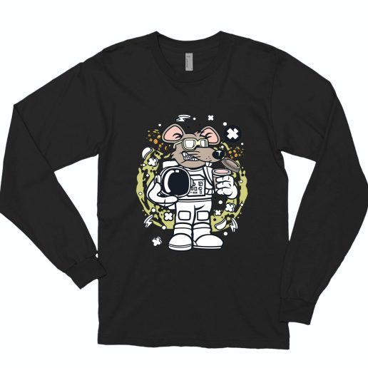 Rat Astronaut Funny Long Sleeve T shirt