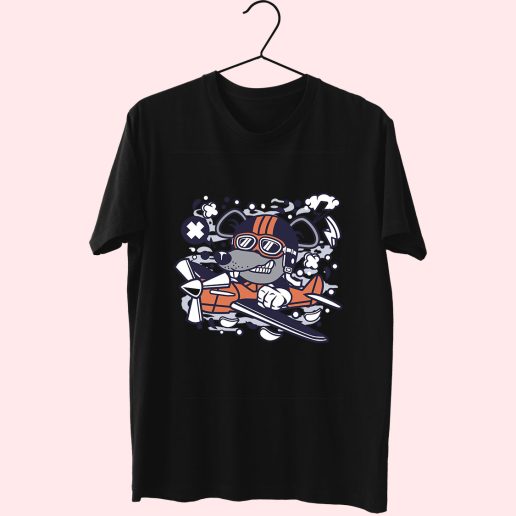 Rat Pilot Funny Graphic T Shirt