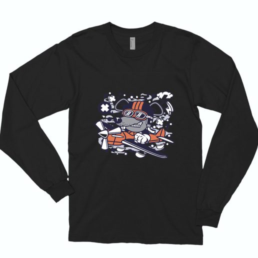 Rat Pilot Funny Long Sleeve T shirt