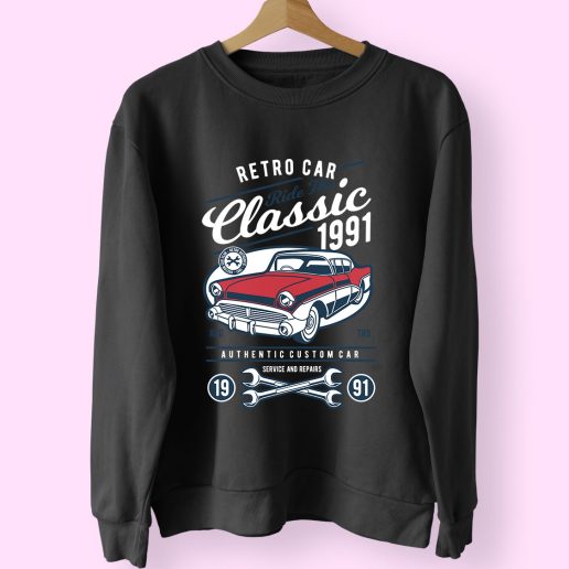 Retro Classic Car Funny Graphic Sweatshirt