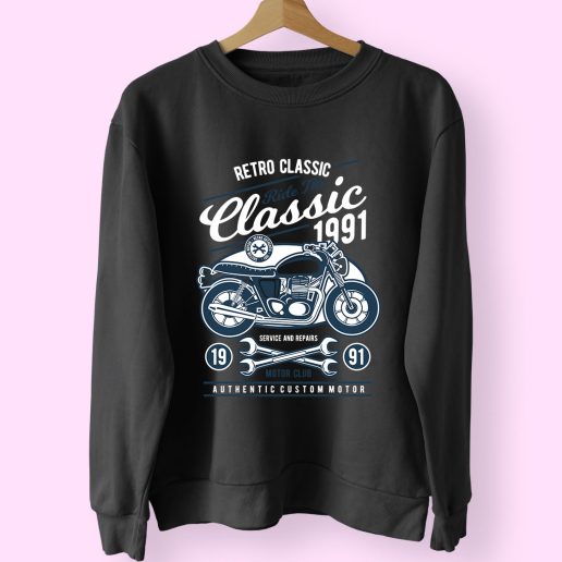 Retro Classic Motorcycle Funny Graphic Sweatshirt