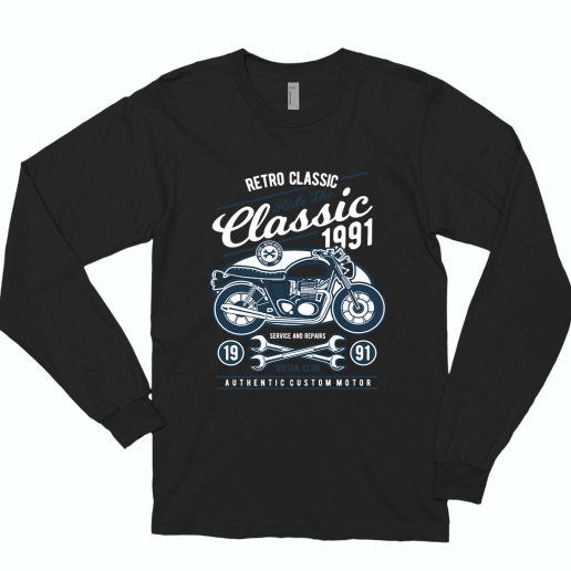 Retro Classic Motorcycle Funny Long Sleeve T shirt